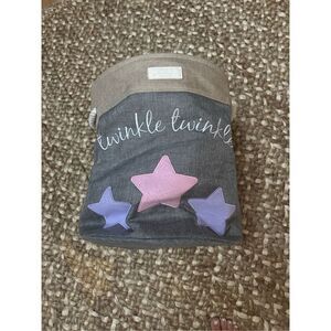 Twinkle twinkle little star girls  cloth bin /hamper w/rope handles